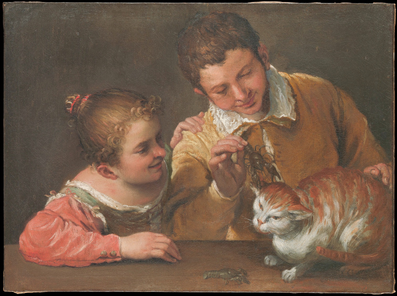 Аннибале Карраччи. «Двое детей, дразнящих кошку», 1588-90