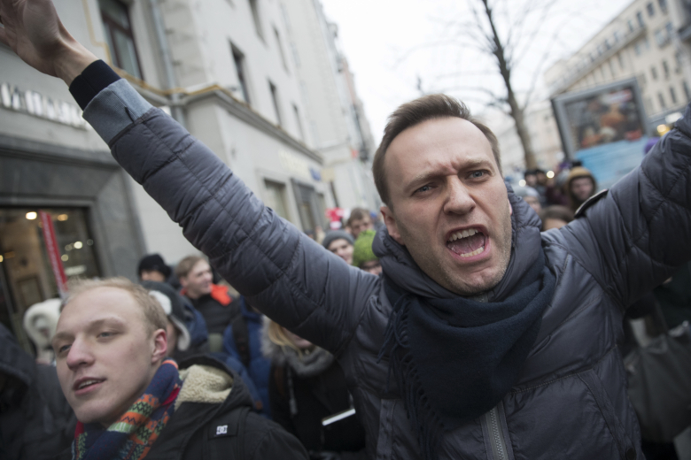 Навальный во время акции "забастовка избирателей"
