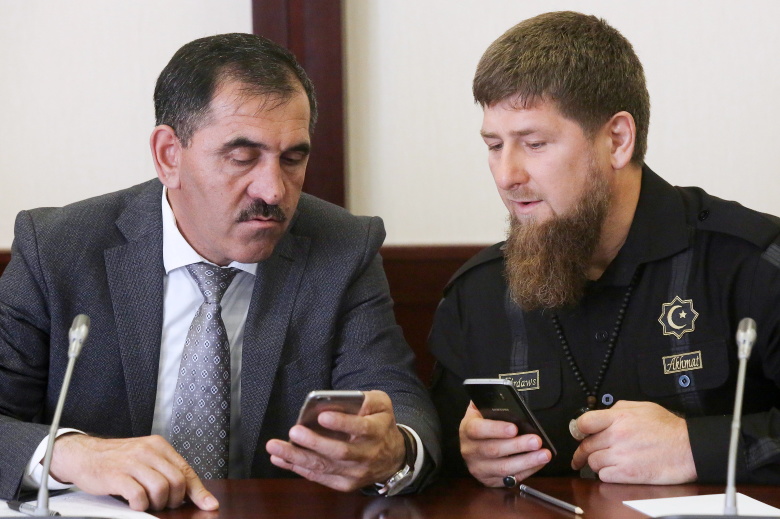 Глава Ингушетии Юнус-бек Евкуров и глава Чечни Рамзан Кадыров