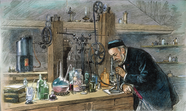 Луи Пастер в своей лаборатории, 1885. Иллюстрация: Adrien Marie / The Granger Collection / TASS