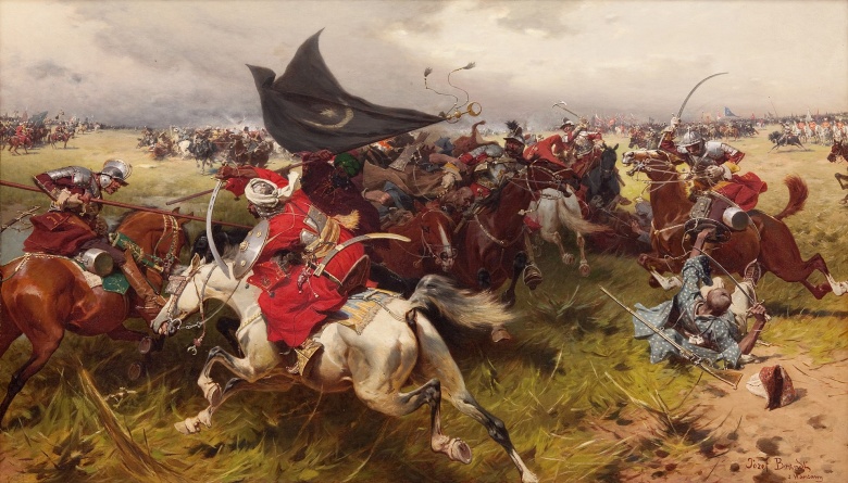 Битва за турецкий штандарт, картина Юзефа Брандта, 1905 год