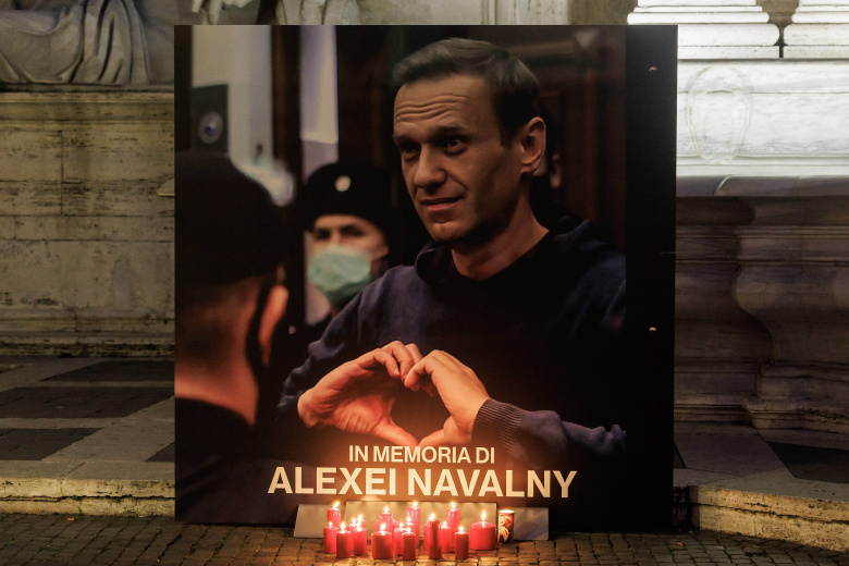 Рим, 19 февраля 2024 года. Акция памяти Алексея Навального