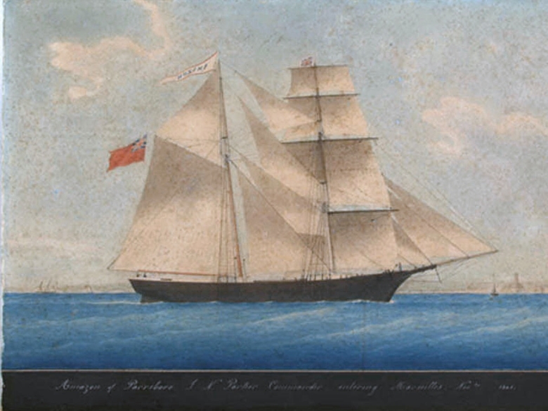 Рисунок судна «Амазонка», переименованного в «Мария Целеста».